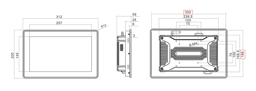 TPC116 M2 Dimensioni