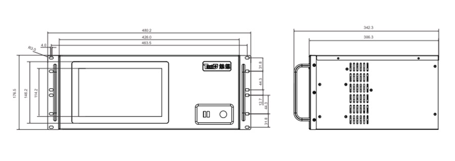 Computer Dimensions Model Touchthink 4U touch Windows Industrial Computer Server PC EMC Multiple ...