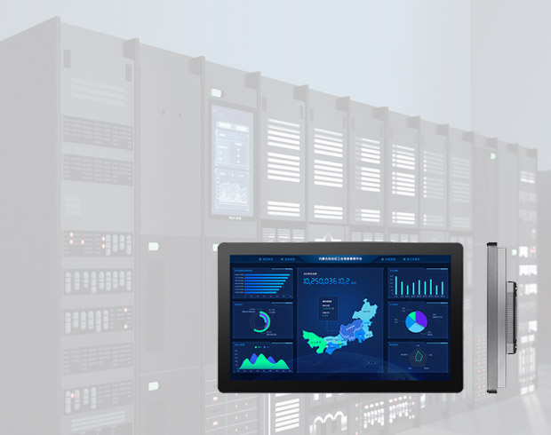 Touchthink 17.3 Zoll Industriepanel -Monitor, eingebettet in Telekommunikationsschrank 